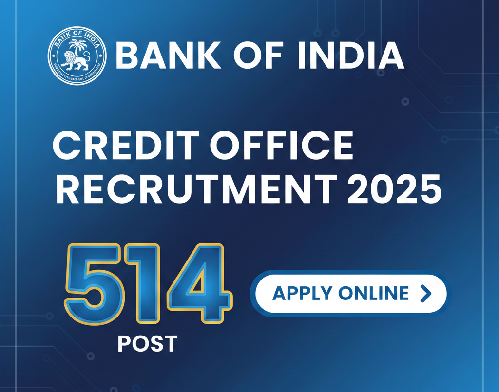 Bank of India  Recruitment (Credit Officer) 2025 – Apply Online for 514 MMGS & SMGS Posts
