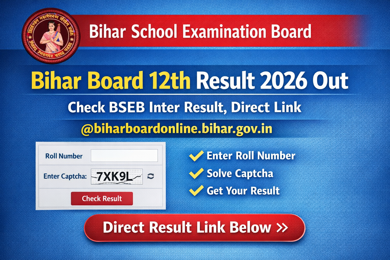 Bihar Board 12th Result 2026 Out – Check BSEB Inter Result, Direct Link @biharboardonline.bihar.gov.