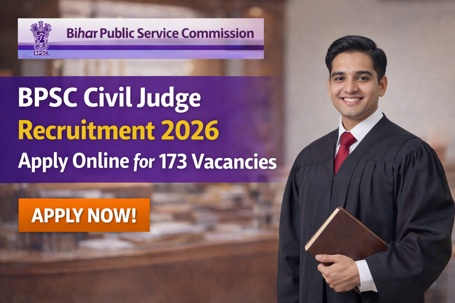 Bihar Civil Judge Recruitment 2026 | Apply Online for 173 Vacancies