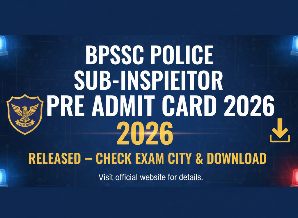 BPSSC Police Sub-Inspector Pre Admit Card 2026 Released – Check Exam City & Download