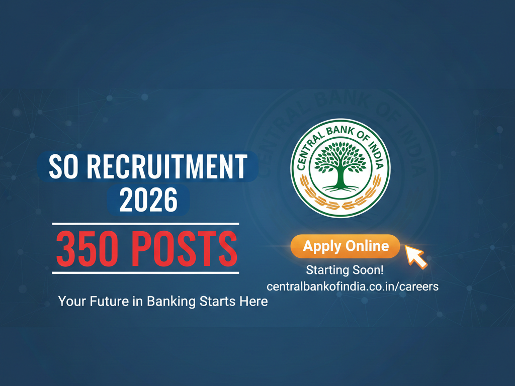 Central Bank of India SO Recruitment 2026 – Apply Online for 350 Posts