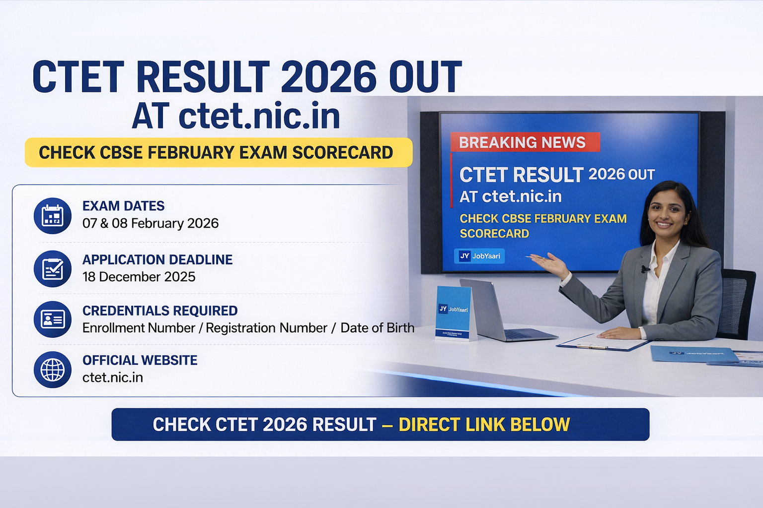 CTET Result 2026 Out at ctet.nic.in, Check CBSE February Exam Scorecard