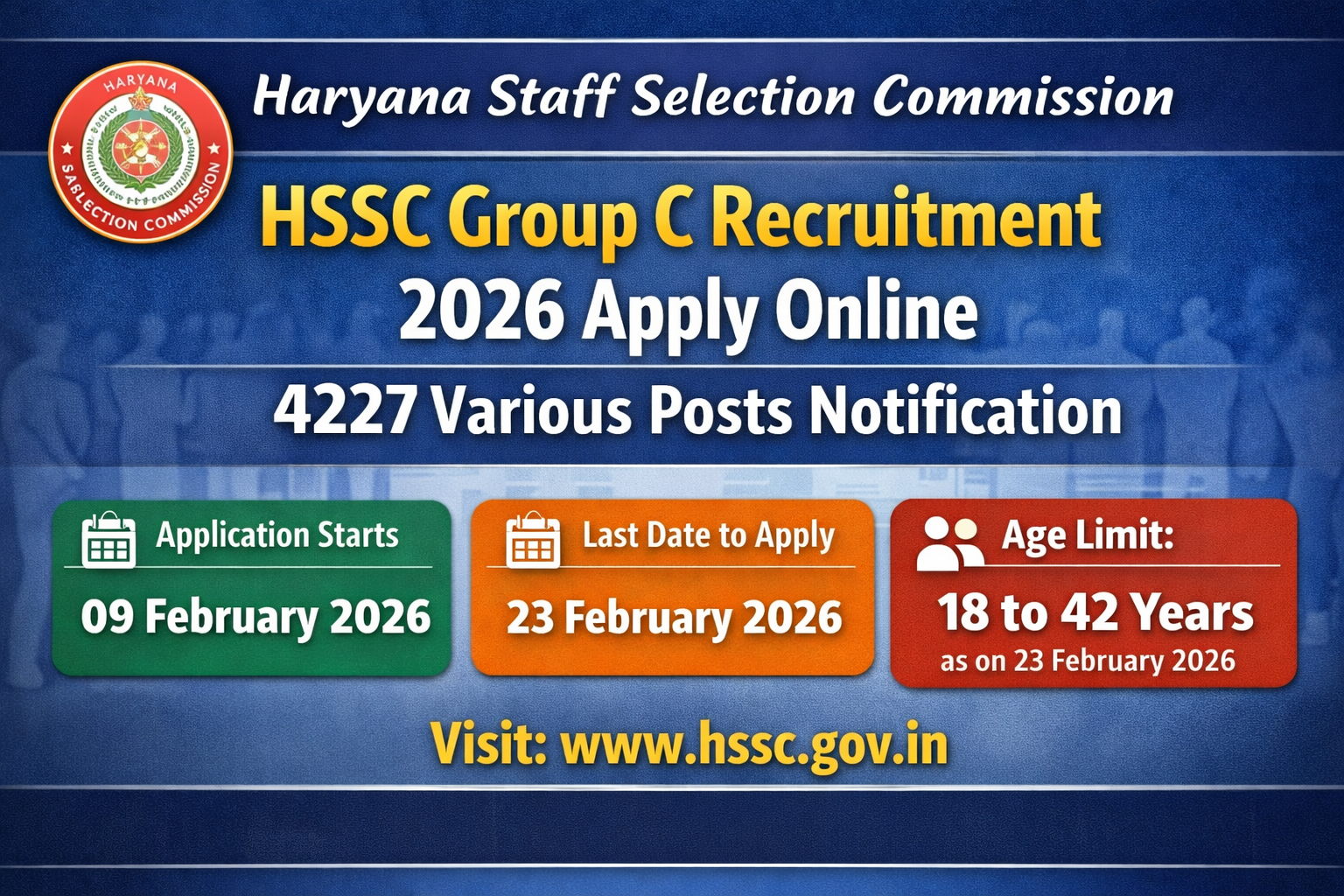 HSSC Group C Recruitment 2026 Apply Online | 4227 Various Posts Notification