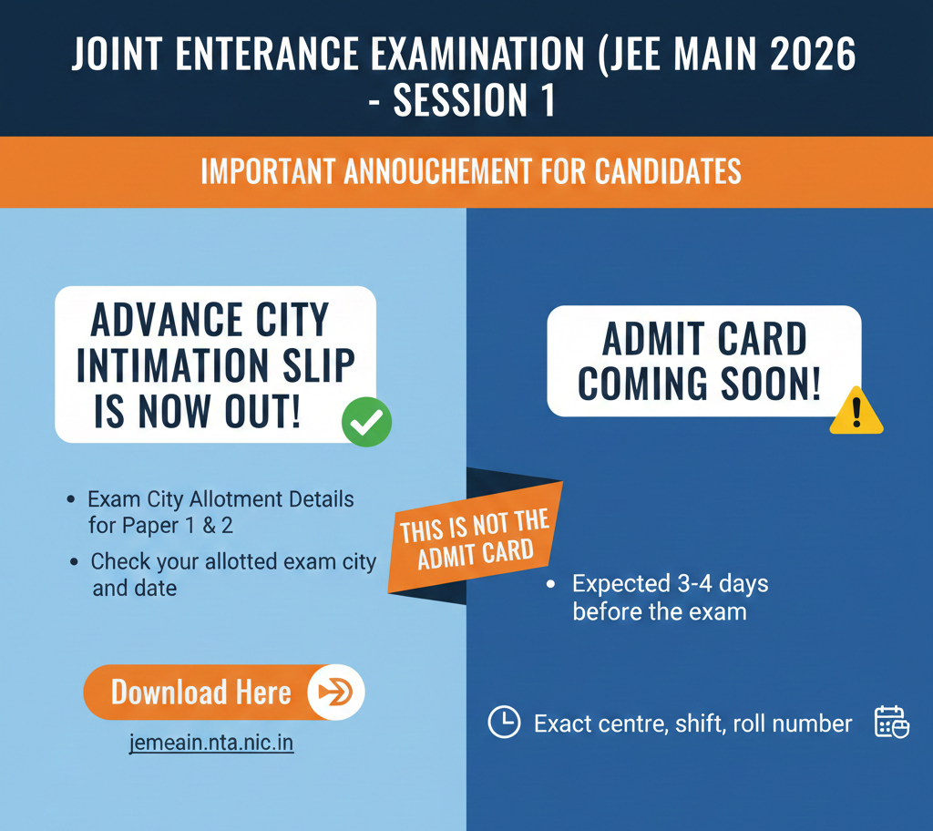 JEE Mains Admit Card Out – Download Link