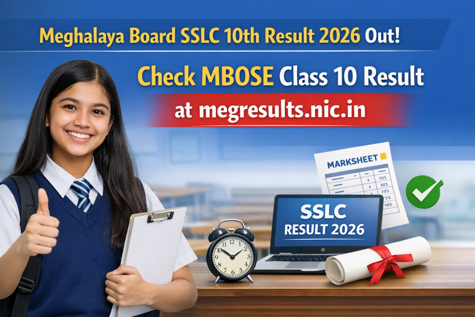 Meghalaya Board SSLC 10th Result 2026 Out, Check MBOSE Class 10 Result at megresults.nic.in