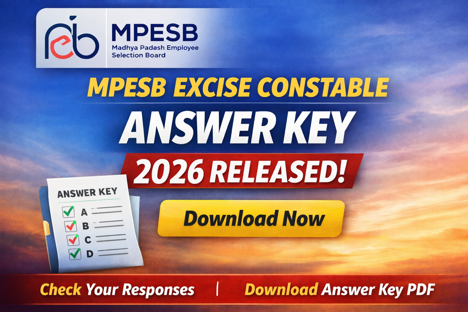 MPESB Excise Constable Answer Key 2026 Released | Download Now