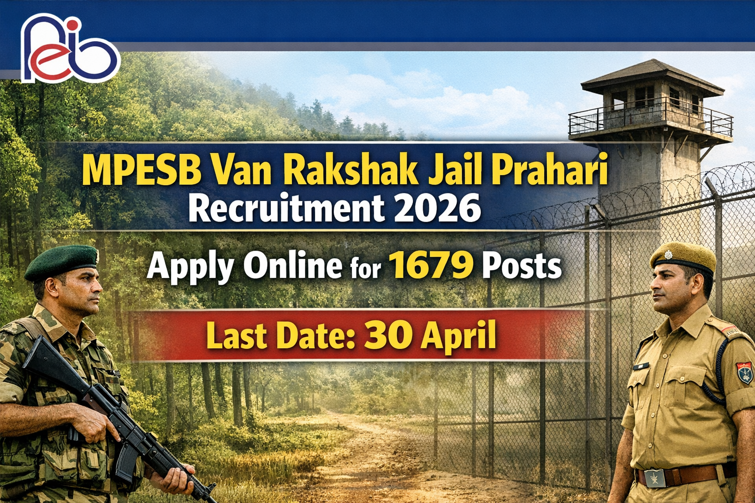 MPESB Van Rakshak Jail Prahari Recruitment 2026 Apply Online for 1679 Posts | Last Date 30 April
