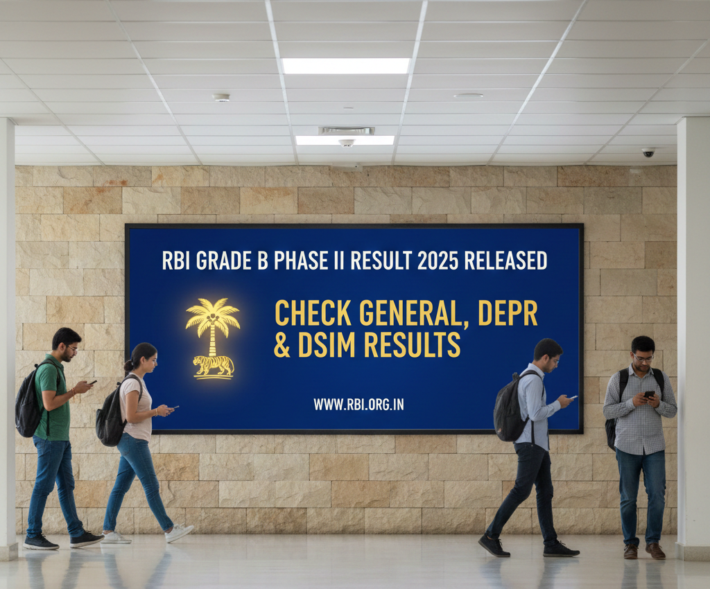 RBI Grade B Phase II Result 2025 Released – Check General, DEPR & DSIM Results