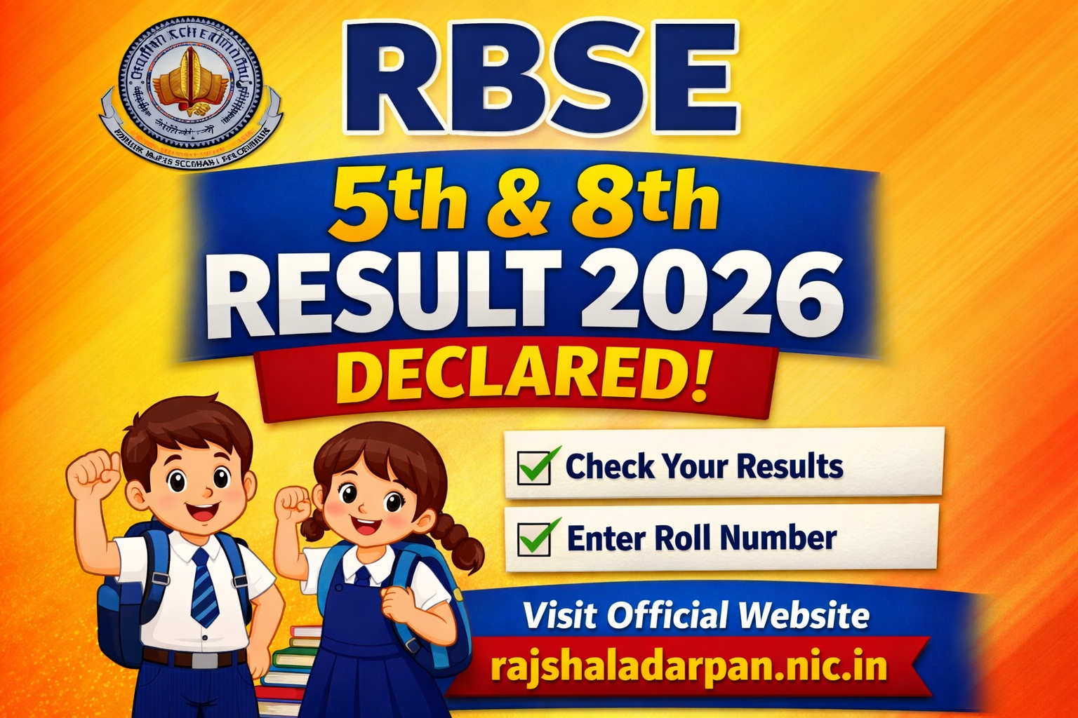 RBSE 5th,8th  Result 2026 Out – Check Rajasthan Board Class 5 ,8 Results Online