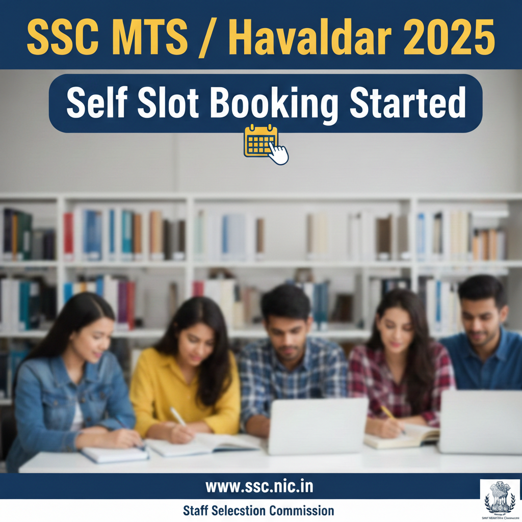 SSC MTS / Havaldar 2025 Self Slot Booking Started, Exam Dates Announced