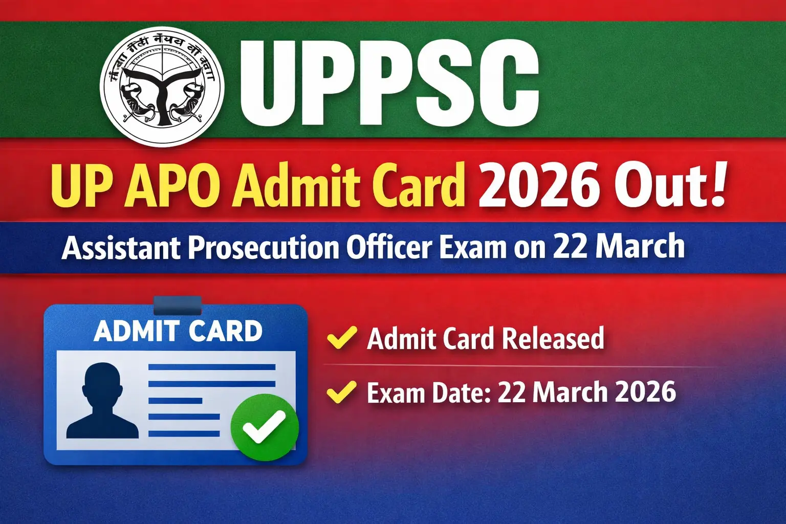 UP APO Admit Card 2026 Out | Assistant Prosecution Officer Exam on 22 March
