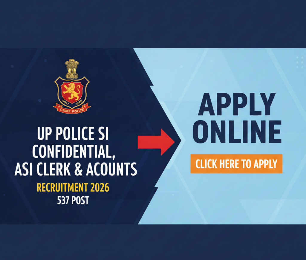 UP Police SI Confidential, ASI Clerk & Accounts Recruitment 2026 – Apply Online for 537 Posts